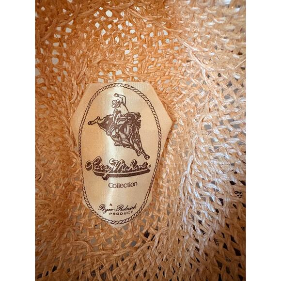 VTG Larry Mahan\'s Collection Straw Cowboy Hat Size 7 1/8 Western Made in Texas main image 11